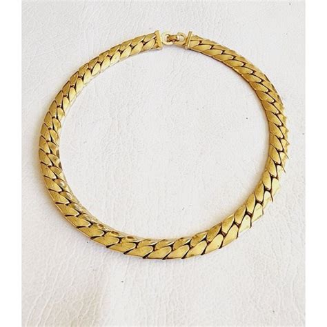 cuban link choker dior|Christian Dior Vintage Cuban Link Choker Necklace HTF 16.